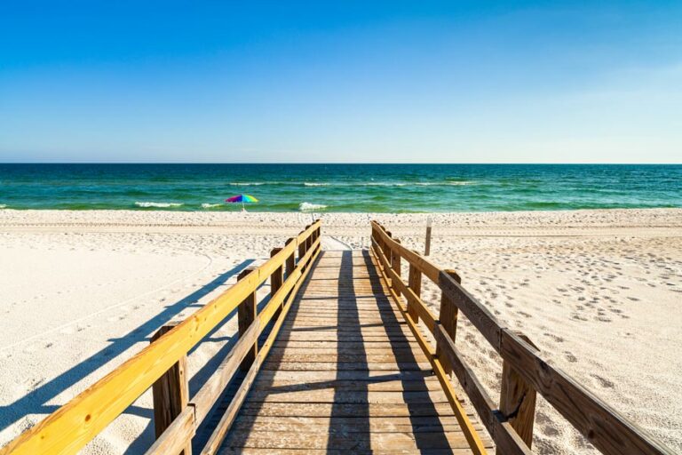 Crescent Beach on Anastasia Island White Sands, Blue Skies