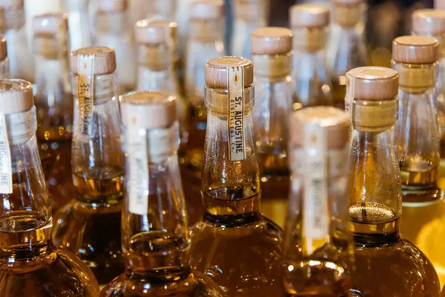 St Augustine Distillery whiskey bottles